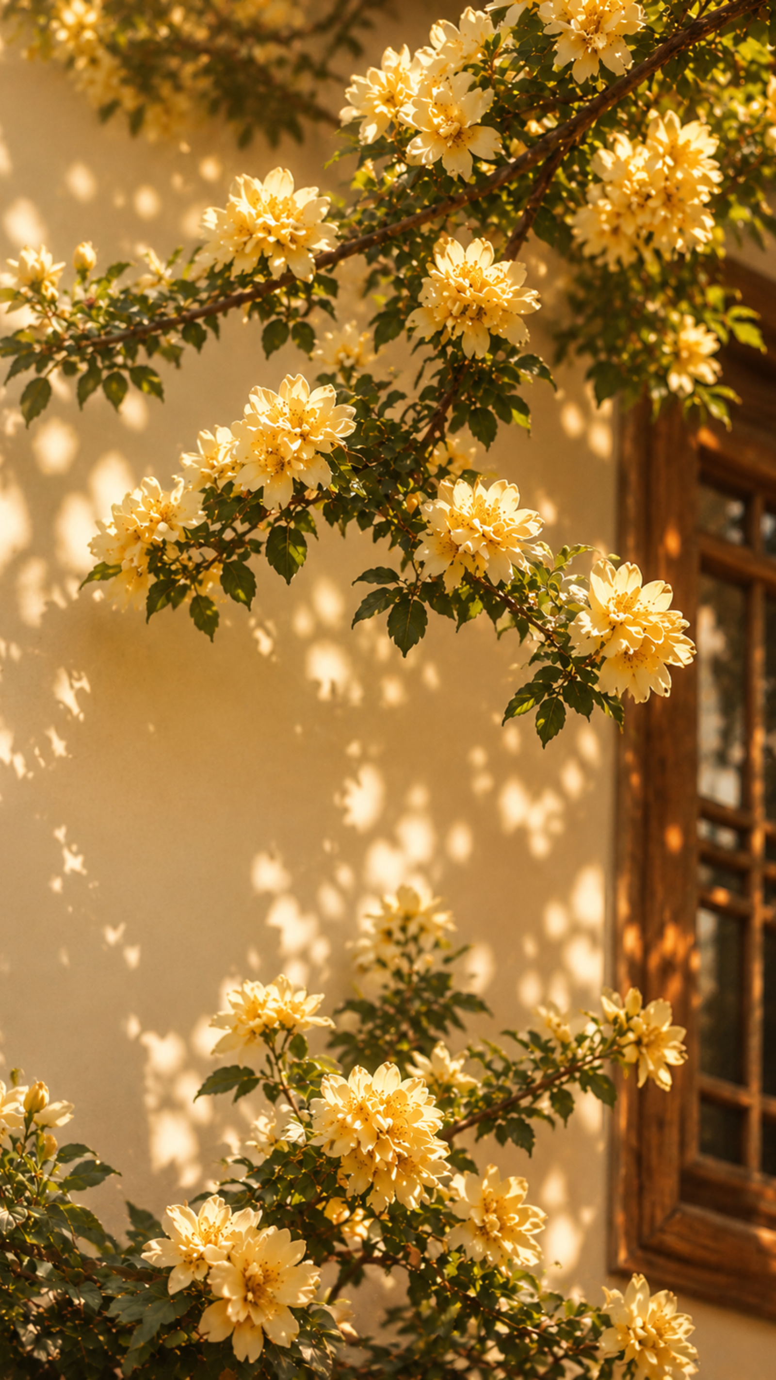 Sunlit Blossom Cottage Aesthetic | Cozy Wallpaper 4K HD
